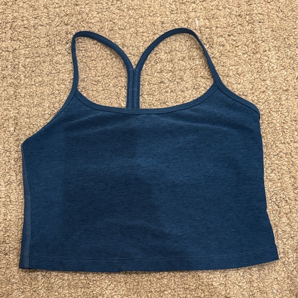 Beyond Yoga Blue Racerback Cropped Tank - Picture 1 of 2